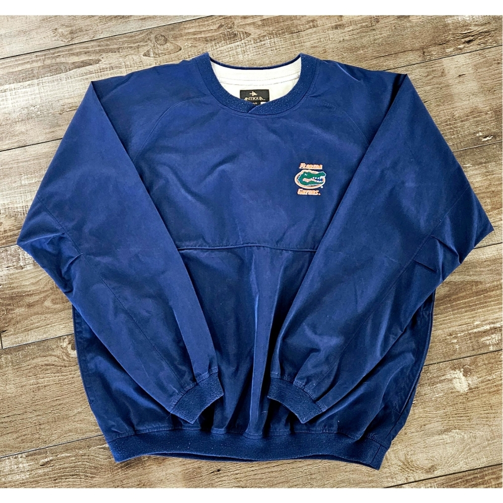 Vtg FLORIDA GATOR Pullover Wind Breaker Blue Size Large